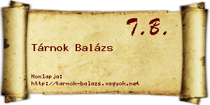 Tárnok Balázs névjegykártya